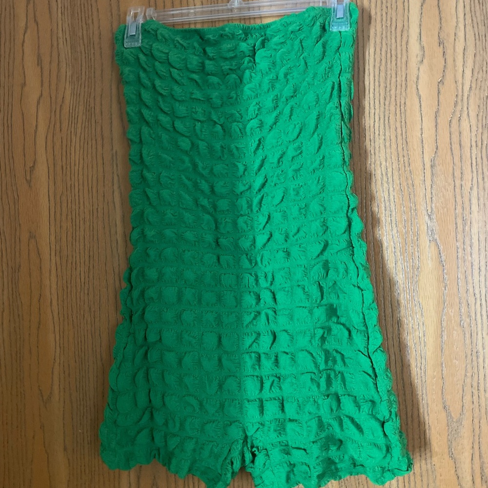 Green Textured Romper